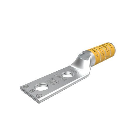 Burndy Copper Compression Lug, 2 Hole w/ Inspection Window, 3/0 AWG, 1/2" Stu YAZ272N